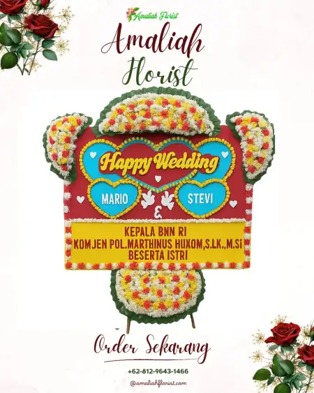Papan Bunga Pernikahan Drunten Wetan